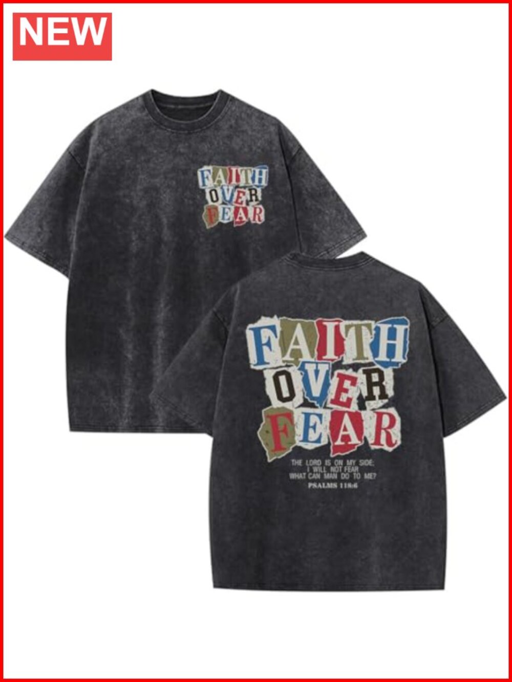Oversized Christian Graphic T-Shirt Cotton Crew Neck Faith Tee